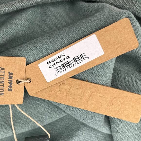 SKIMS Outdoor Basics Tank Thong Bodysuit Blue Chalk Cotton Blend Size 4X NEW - Picture 5 of 6